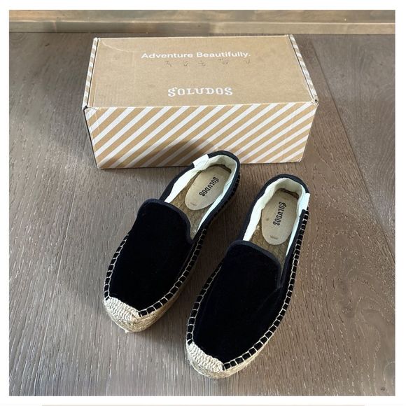 Soludos Velvet Platform Smoking Espadrille Slipper Loafers - Picture 6 of 17